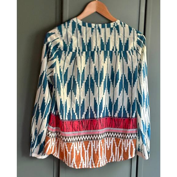 ANTHROPOLOGIE MAEVE sz 2 Colorful Ikat kaftan blouse EUC - Picture 4 of 5
